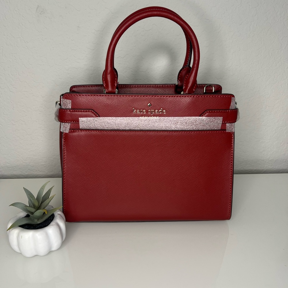 Kate Spade Medium Staci Satchel Red Currant NWT
